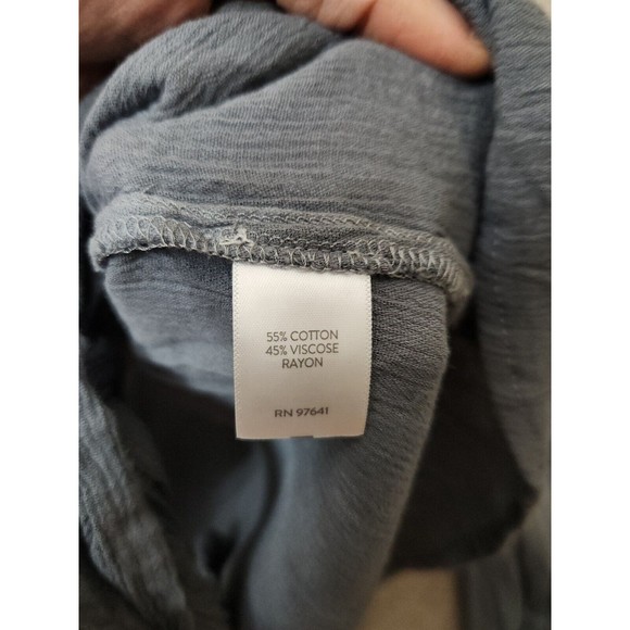 J Jill Button Front Blouse Womens XL Gray Ombre Gauze Lightweight Tie Front - Picture 6 of 8